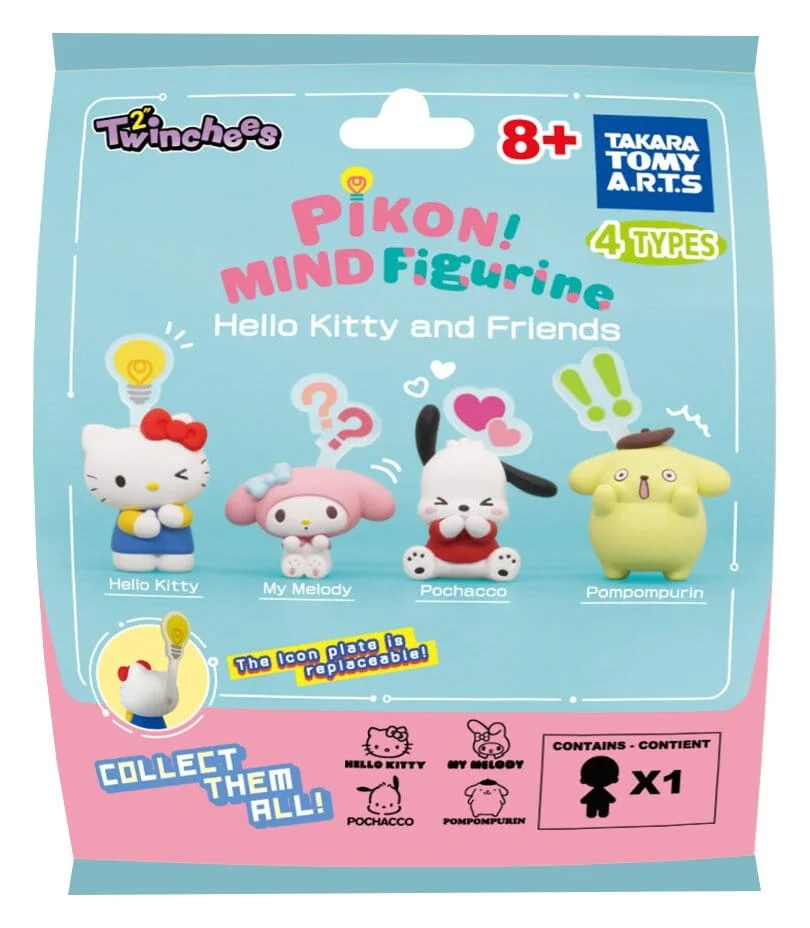 Sanrio Twinchees Mini Figures Hello Kitty & Friends Pikon Mind 5 cm Blind Pack Blind Bag - 1 Unidade Aleatória